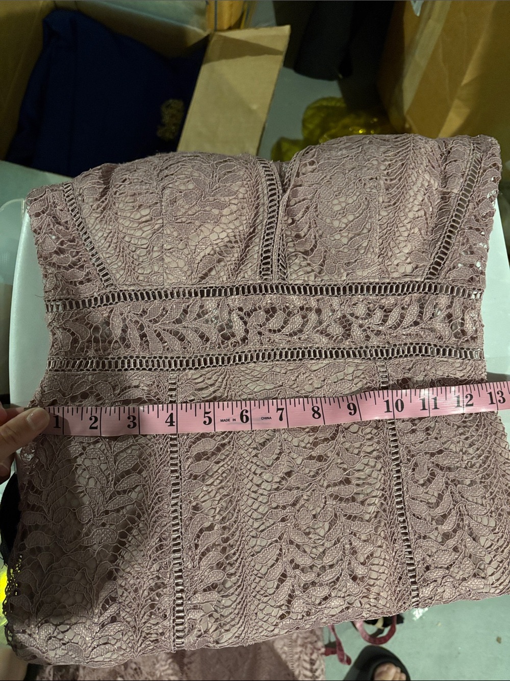 Bhldn Connor crochet dress in mauve - Picture 9 of 9